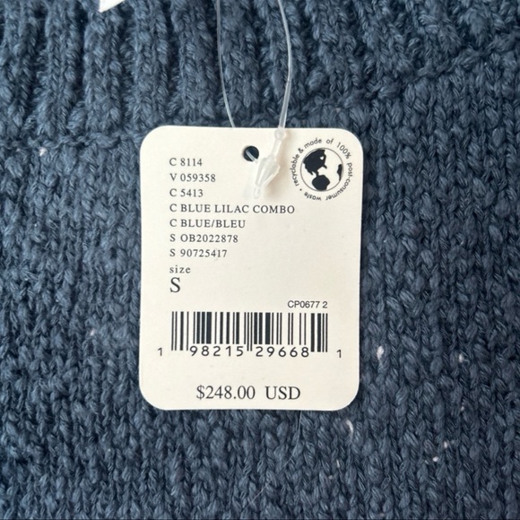 NWT Free People Oversized Chunky Daisy In Bloom Sweater Blue Lilac Women’s SM - Picture 8 of 8